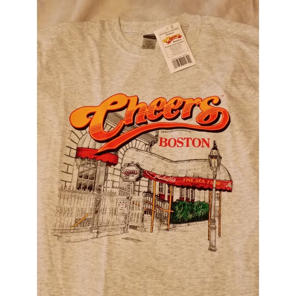 Cheers Boston Ash Gray Graphic T-Shirt Medium NWT